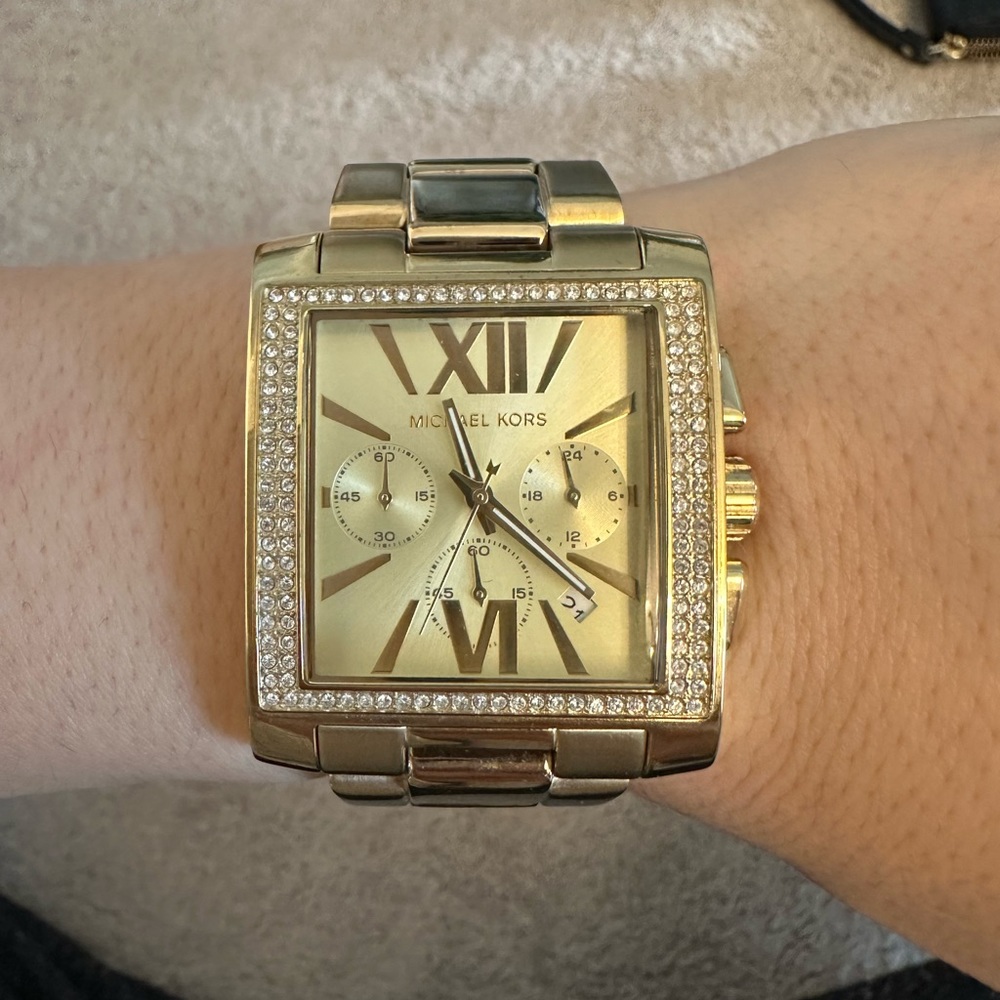Michael Kors MK5673 Uptown Glam GIA Chronograph Gold-tone Ladies Watch